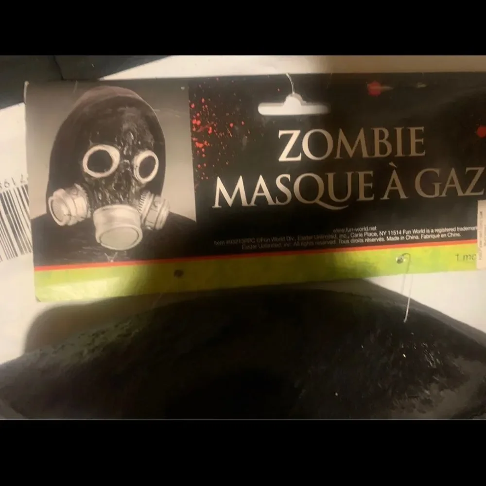 Black Zombie Biohazard Respirator Gas Mask For Halloween Fun World